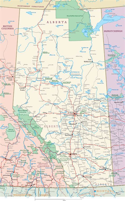 Map of Alberta, Canada