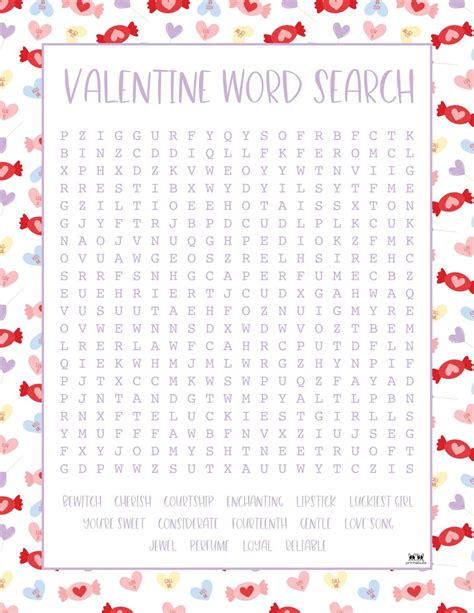 Valentine's Day Word Searches - 20 FREE Pages | Printabulls