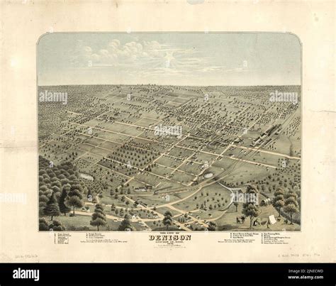 The city of Denison, Grayson Co., Texas, 1876 Stock Photo - Alamy