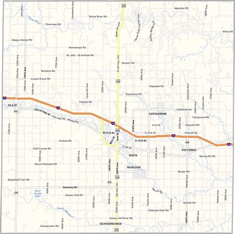 Ellis County Map, Kansas - US County Maps