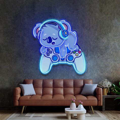 Cute Koala Sleeping On Game Controller With Headphone Pop Art – The MB ...