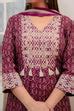 Wine Overlap Yoke Kurta pant Dupatta Set – Disha Dakshin