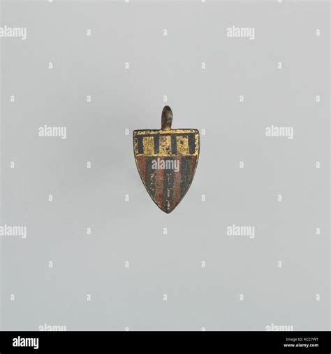 Badge (probably from Horse Harness), ca. 1400, Spanish, Copper, gold ...