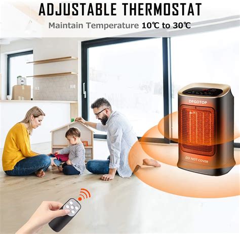 DFGOTOP 1800W/ 900W Portable Electric Fan Heater with 2 Heat Settings ...