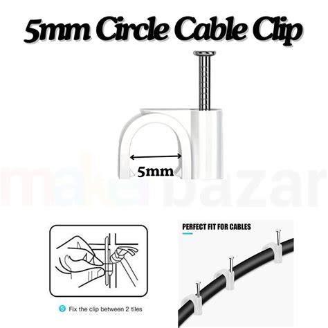 Buy Circle Cable Clip with Metal Nail for Wire | Makerbazar