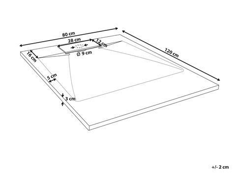 Dusjkar AZZURRO 80 x 120 x 3 cm Hvit | Beliani.no