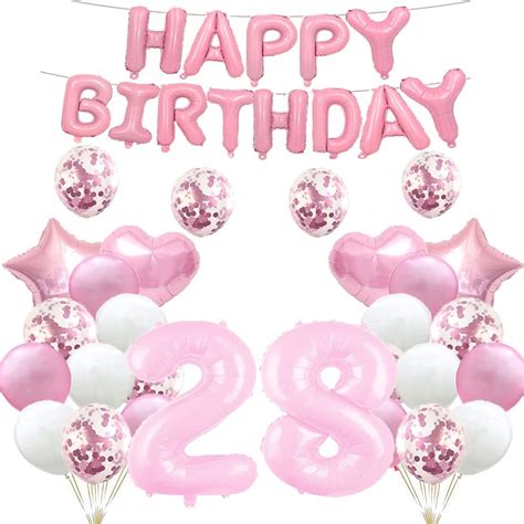 28th Birthday Balloon 28th Birthday Decorations Pink India | Ubuy