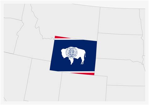 US state Wyoming map highlighted in Wyoming flag colors 12976049 Vector ...