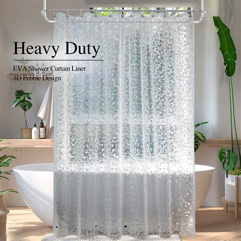 Inosoo Shower Curtain Liner with Pebble Design, 36"Wx72"H Clear Stall ...
