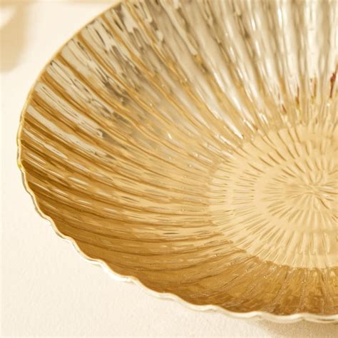 Buy Hoovu Flor Metal Ribbed Decorative Bowl from Home Centre at just ...