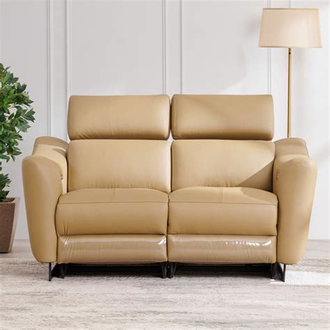 Buy Andre Half Leather 2-Seater Electric Recliner - Beige from Home ...