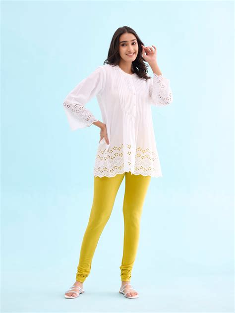 Lemon Cotton Stretch Churidar – Go Colors India