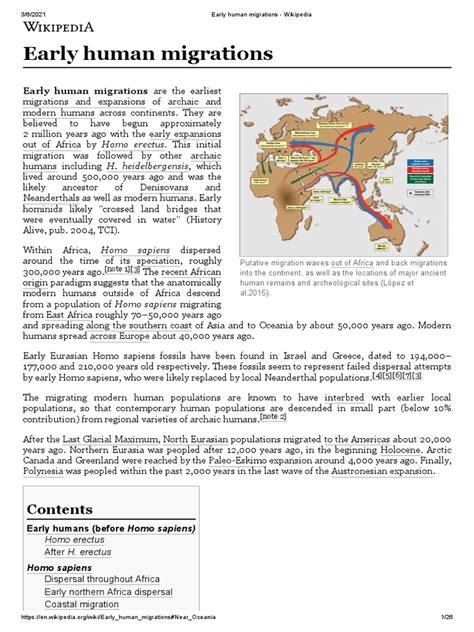 Early Human Migrations | PDF | Homo | Neanderthal
