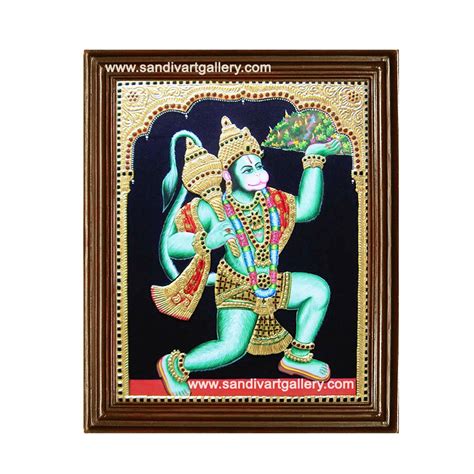 Sandiv Art Gallery Hanuman Sanjeevi Malai Tanjore Painting 22 Carat ...