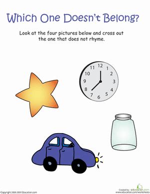 Words That Rhyme with "Car": Which One Doesn't Belong? | Worksheet ...