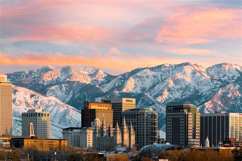 Download Salt Lake City Pink Sky Wallpaper | Wallpapers.com