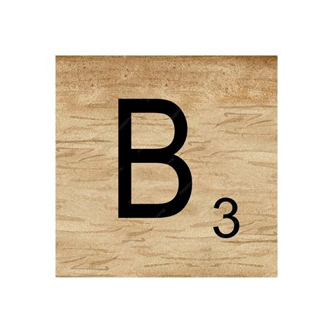Premium Vector | Watercolor illustration of letter b in scrabble ...