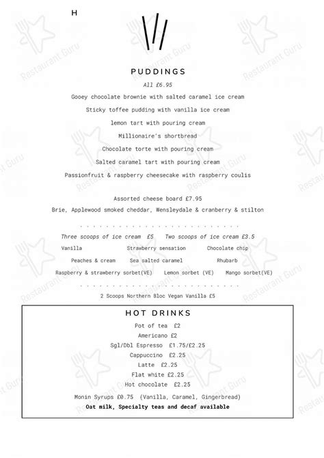 Menu at The Boundary House pub & bar, Leeds