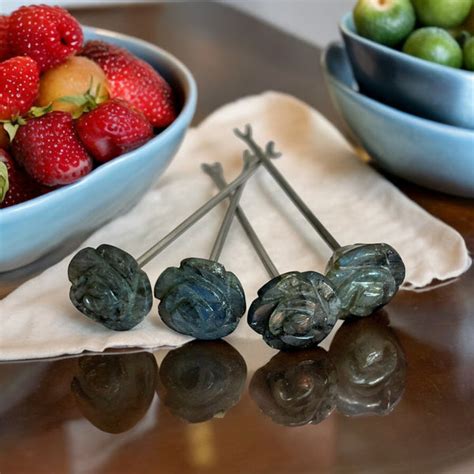 AccessoryRosè - Set of 4 Fruit and Snack Picks with gemstones | Best ...