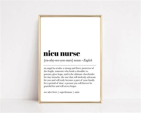 Nicu Nurse Definition Print Nurse Grad Gift Neonatal Nurse Gift Icu Nurse Gift Gift For Nurse ...