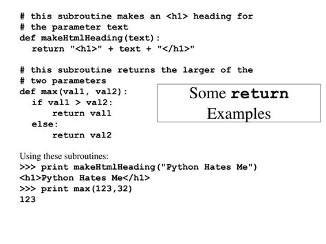 Image result for Python Subroutine Example