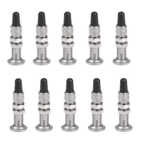 10Pack Tubeless Tire Valve Stem For Bicycle Maintenance Silver Tapered ...