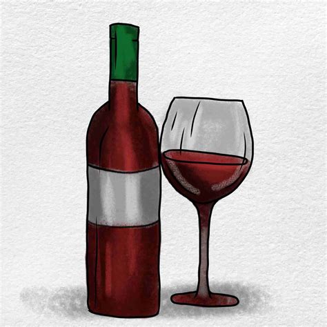 Wine Bottle Color Drawing