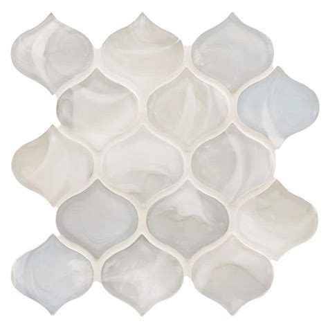 Buy Pearl Arabesque 10 in. x 10.2 in. x 7.87 mm Mixed Glass Mesh ...