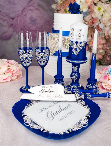 Royal Blue And Silver Wedding Cakes