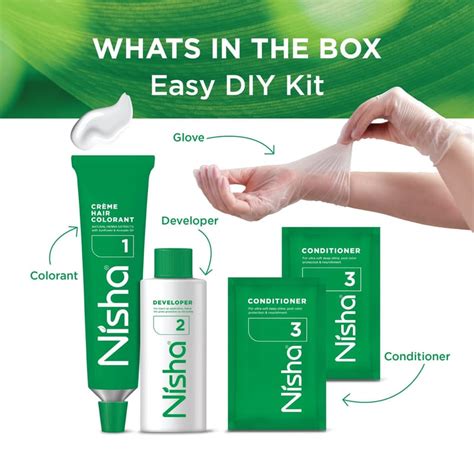 Nisha Creme Hair Color Combo Pack 4.0 Natural Brown (120g Box & 40g ...