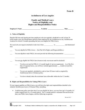 Fillable Online handbook la-archdiocese Form B Archdiocese of Los ...