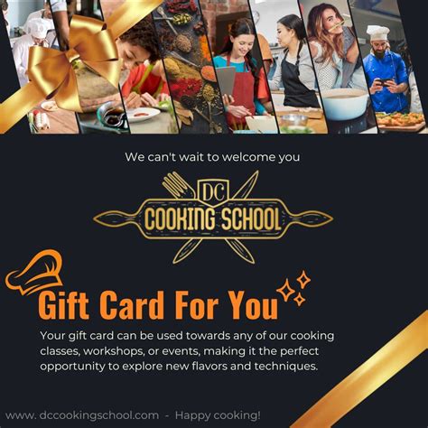 Gift Cards for Cooking Classes - DC Cooking School