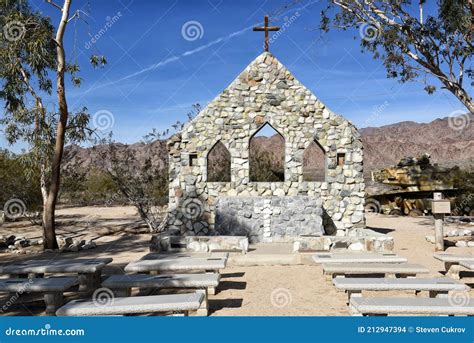 CHIRIACO SUMMIT, CA - 10 DEC 2016: Stone Chapel at the General Patton ...