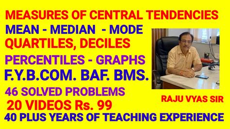 MEASURES OF CENTRAL TENDENCIES (MEAN-MEDIAN-MODE)