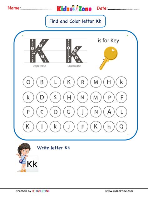 Kindergarten Letter Find and Color Worksheet