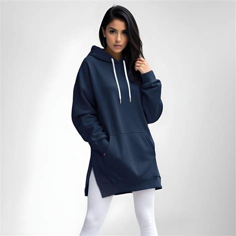 Women's Hoodie Dress - Casual Long Sleeve Pullover Sweatshirt Dress