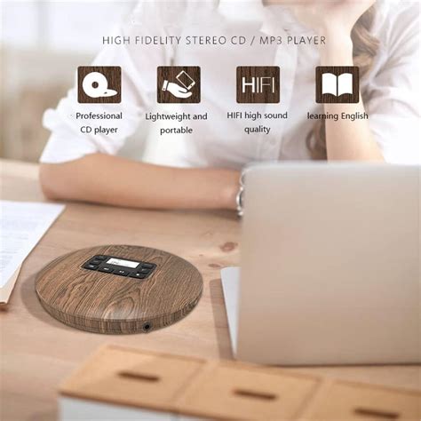 Buy NIZYH Retro and Elegant CD Player Portable HiFi Sound Effect Wood ...
