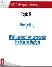 Image result for Master Budget Example