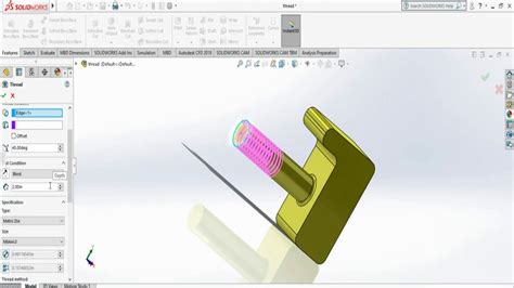 SolidWorks 2020 Thread 的图像结果
