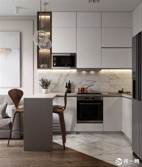 2017现代风格L型小面积家居厨房红色橱柜装修图片 – 设计本装修效果图