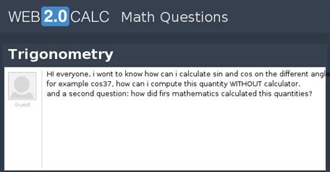View question - Trigonometry