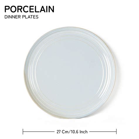 Abhra Porcelain | Set Of 8 | 4 Dinner Plates | 4 Small Dinner Bowls ...