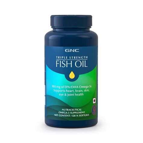 GNC Triple Strength Fish Oil Softgels, 120 Capsules Price, Uses, Side ...