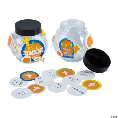 2 3/4" x 2 3/4" Fall Blessings Plastic Jar Craft Kit – Makes 12 ...