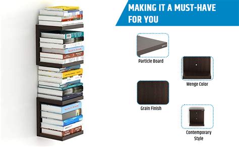 BLUEWUD Alvin Engineered Wood Wall Mount Book Shelf Rack, Smart ...