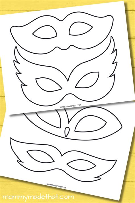 Masquerade and Mardi Gras Mask Templates (Free Printables)