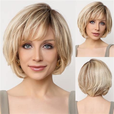 Amazon.com : EMMOR Hand-Tied Lace Front Wig, 100% Human Hair Wigs for ...