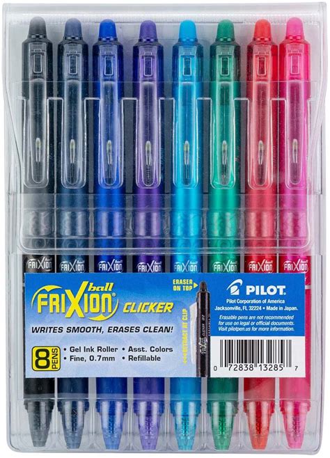 Pilot FriXion Ball Clicker Erasable Fine Point Pens 8/Pkg-Assorted ...