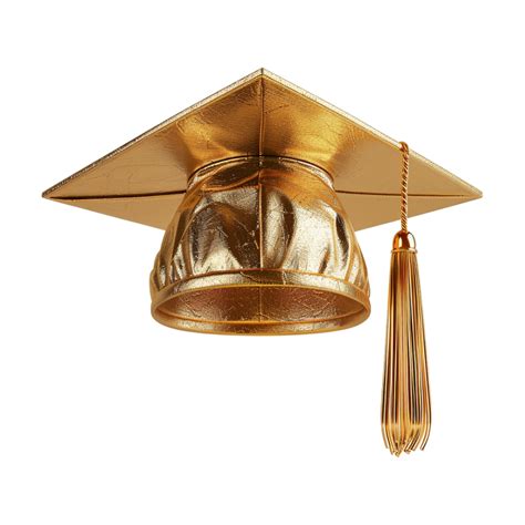 Gold Graduation Cap on Transparent Background 47087119 PNG