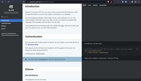 Slate API Doc Generator 的图像结果